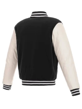 Jacksonville Jaguars Two-Tone Varsity Jacket showcasing professional fabric grain and luxury buttoned closure.