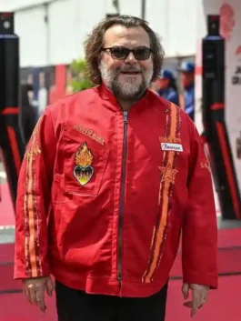 Japanese F1 Grand Prix Jack Black Jacket featuring professional red panels and a luxury zipper closure.