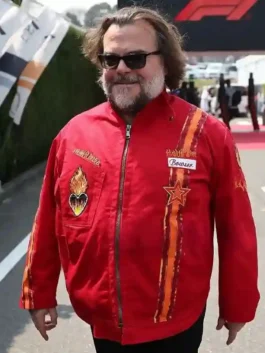 Japanese F1 Grand Prix Jack Black Jacket in professional red finish with luxury open hem cuffs.