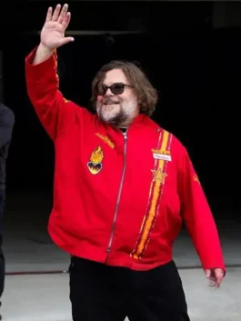 Japanese F1 Grand Prix Jack Black Jacket in professional red cotton with a luxury snap-tab collar.