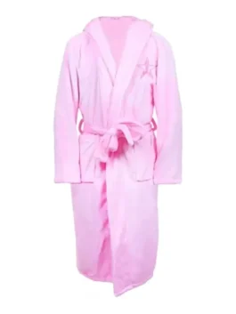 Versace Jeffree Star Pink Robe back view highlighting professional pink finish and luxury full length sleeves.