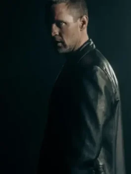 Jo Nesbos Detective Hole Tobias Santelmann Jacket in sleek black real leather with a lapel collar and Tobias Santelmann's gritty on-screen detective style.