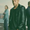 Jo Nesbos Detective Hole Tobias Santelmann Jacket in rich black real leather with a classic lapel collar and a sharp refined detective-inspired everyday silhouette.