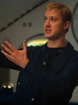 Johnny Storm Fantastic Four Blue Jacket showcasing professional fabric finish and luxury long fitted sleeves.