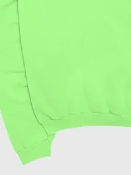 Justin Bieber It's Not Clocking To You Coachella Hoodie in fresh green fleece as seen at Coachella 2026 with bold graphic energy.