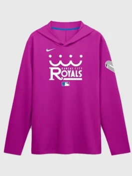 Kansas City Royals City Connect Purple Hooded Top with open hem cuffs and rich purple colorway.