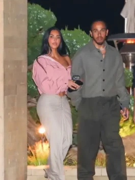 Kim Kardashian Style Pink Statement Jacket in rich pink cotton with a wide collar, zipper closure and Kim Kardashian's iconic bold statement everyday silhouette.