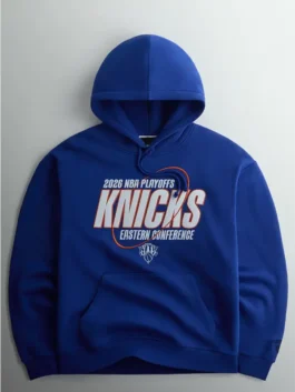 Kith New York Knicks NBA Playoffs Hoodie highlighting professional grey finish and luxury full length sleeves.
