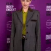 Hal and Harper 2026 Lili Reinhart Wool Blazer in warm grey wool with a classic lapel collar and a polished refined button-up everyday blazer silhouette.