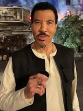 American Idol 2026 Lionel Richie Black Vest featuring an open style front and luxury viscose lining.