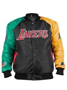 Los Angeles Lakers Ty Mopkins Red Black Jacket showcasing professional multi-tone finish and luxury full length sleeves.