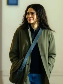 The Drama Zendaya Green Jacket front view featuring professional lapel collar and luxury button closure.