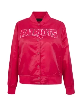 NFL New England Patriots Triple Pink Jacket in professional pink finish with luxury rib-knitted collar.