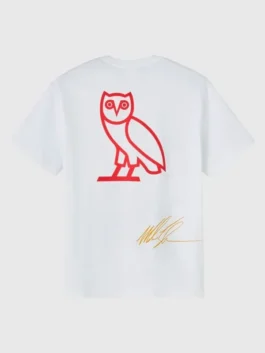 OVO Tyson Round 2 T Shirt back view in clean white lightweight fabric with bold OVO x Tyson Round 2 graphic and a relaxed pullover silhouette.