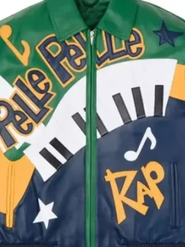 Pelle Pelle 50 Years of Hip Hop Multicolor Jacket in bold multicolor real leather celebrating five decades of hip hop culture with Pelle Pelle's iconic craftsmanship.