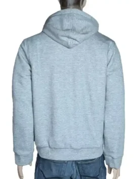 Quality Learning Center Hoodie back view highlighting professional grey finish and luxury kangaroo pockets.