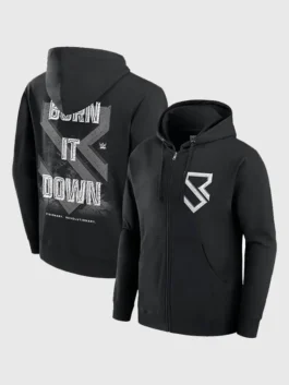 Seth Rollins Burn It Down Hoodie in professional finish with luxury kangaroo pocket and rib knitted cuffs.