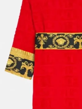 Snoop Dogg Versace Robe featuring professional fabric panels and a luxury belted closure.