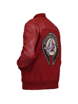 Star Trek Darem Reymi Bomber Jacket in professional red and black with luxury rib knitted cuffs.