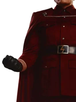 Street Fighter 2026 David Dastmalchian Costume cosplay edition in rich maroon velvet with bold button closure and M. Bison's theatrical everyday villain silhouette.