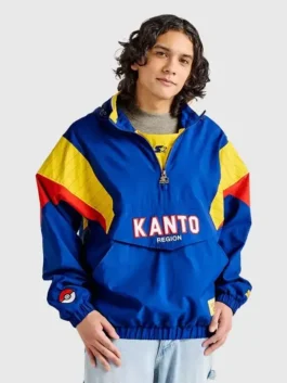 Target x Pokémon Kanto Starter Jacket front view in vibrant design with bold Kanto starter graphics and clean finish.