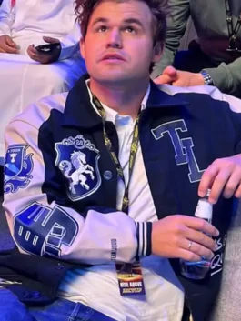 Team Liquid 2025 Letterman Jacket in rich blue and white real leather with a shirt style collar and Team Liquid's bold 2025 esports fan letterman build.