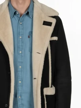 The Boys S05 Hughie Campbell Suede Leather Jacket in warm brown suede with soft texture and a slim athletic cut.