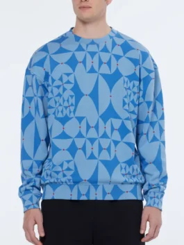 The Neighborhood Marcel Spears Blue Sweater from Season 8 in warm blue knitted fabric with rib knitted cuffs and a clean relaxed pullover everyday fit.