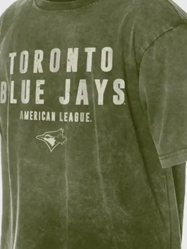 Toronto Blue Jays 2026 Armed Forces Day T Shirt in olive green lightweight fabric with a round neck and a clean half sleeve pullover everyday build.