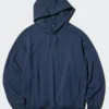 Uniqlo Sweat Pullover Hoodie front view in professional fleece with luxury hooded collar design.