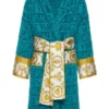 Versace Green Robe highlighting professional fabric grain and luxury gold border accents.