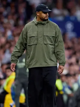 Vincent Kompany Adidas Green Jacket full look with sporty casual styling