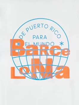 Adidas x Bad Bunny Barcelona Long-Sleeve T-Shirt design view showing graphic details and fabric texture