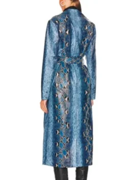 Alanna Lynise Blue Croc Coat Back View