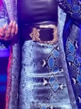 Alanna Lynise Blue Croc Coat Closure View