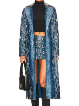 Alanna Lynise Blue Croc Coat View Look