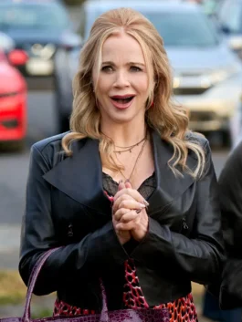 Broad Trip 2026 Lauren Holly Leather Jacket front view with clean leather finish