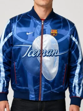 Drake Iceman FC Barcelona Bomber Jacket Design View