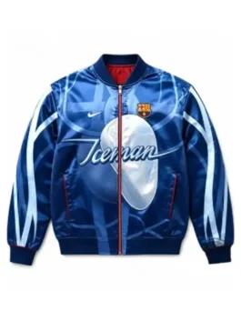 Drake Iceman FC Barcelona Bomber Jacket View Look