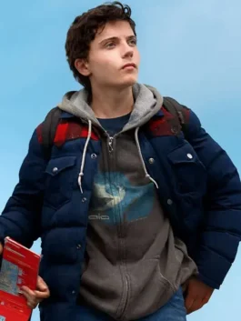 Greenland 2 Migration Roman Griffin Davis Puffer Jacket front view with padded design