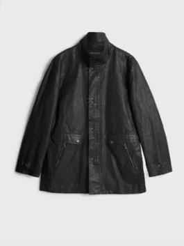 Greys Anatomy S22 Kevin McKidd Black Leather Jacket lifestyle view with TV style