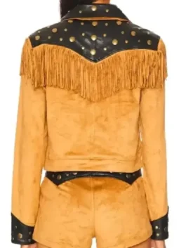 High Potential S02 Morgan Gillory Fringe Jacket Back View