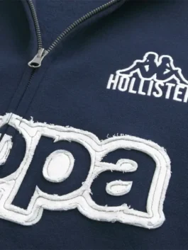 Hollister x Kappa Boxy Zip-Up Logo Graphic Hoodie View Design
