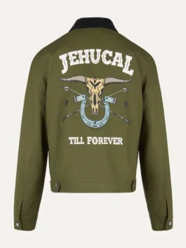 Jehucal Sheriff’s Green Jacket back view with plain green design