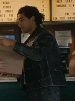Off Campus Justin Kohl Black Leather Jacket as worn by Josh Heuston in sleek black real leather with a shirt collar and Justin Kohl's bold on-screen presence.