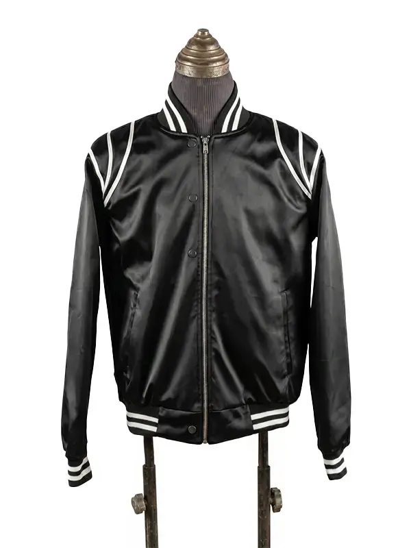 Keith Powers The Gates 2026 Black Bomber Jacket Front