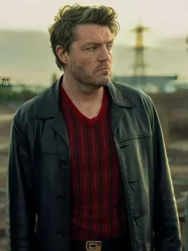 Legends Tom Burke Black Leather Jacket front view with sleek black leather finish
