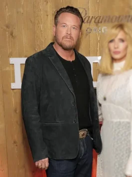 Cole Hauser Dutton Ranch 2026 Event Suede Blazer close up view with collar detail