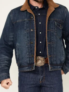 Marshals 2026 Felix Long Denim Jacket close-up showing collar and front details