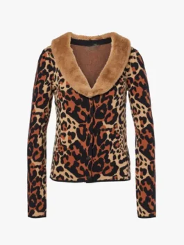 Michelle Pfeiffer Leopard Print Cardigan View Look